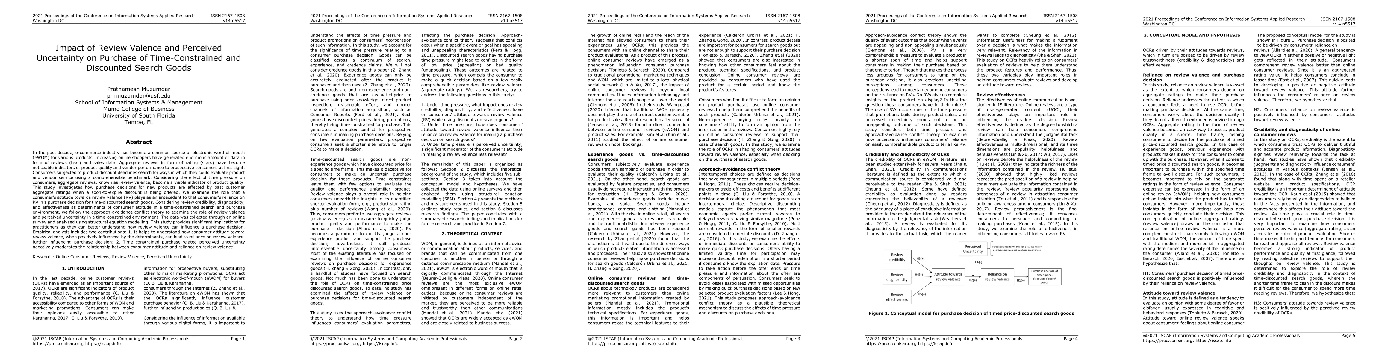 Thumbnail for Impact of review valence and perceived uncertainty on purchase of
  time-constrained and discounted search goods