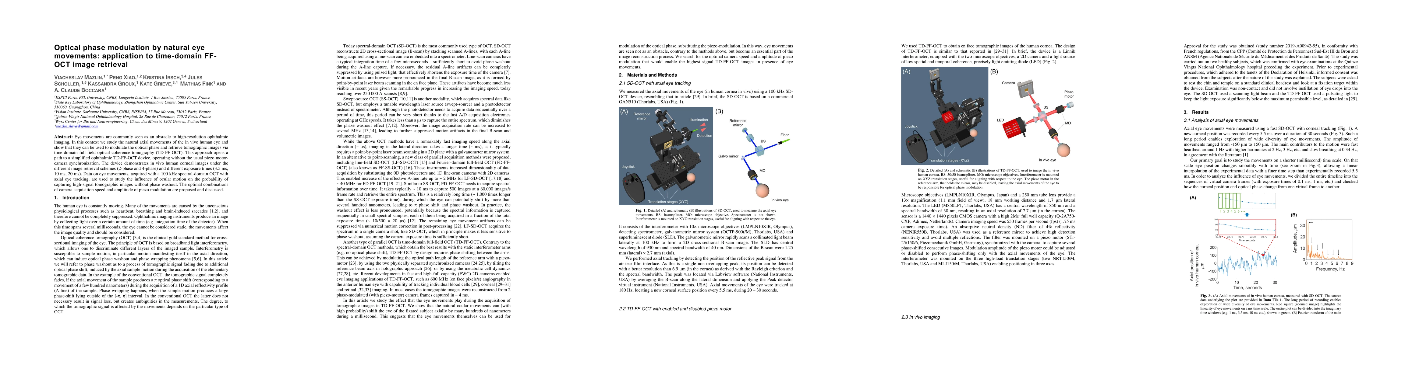 Thumbnail for Optical phase modulation by natural eye movements: application to
  time-domain FF-OCT image retrieval