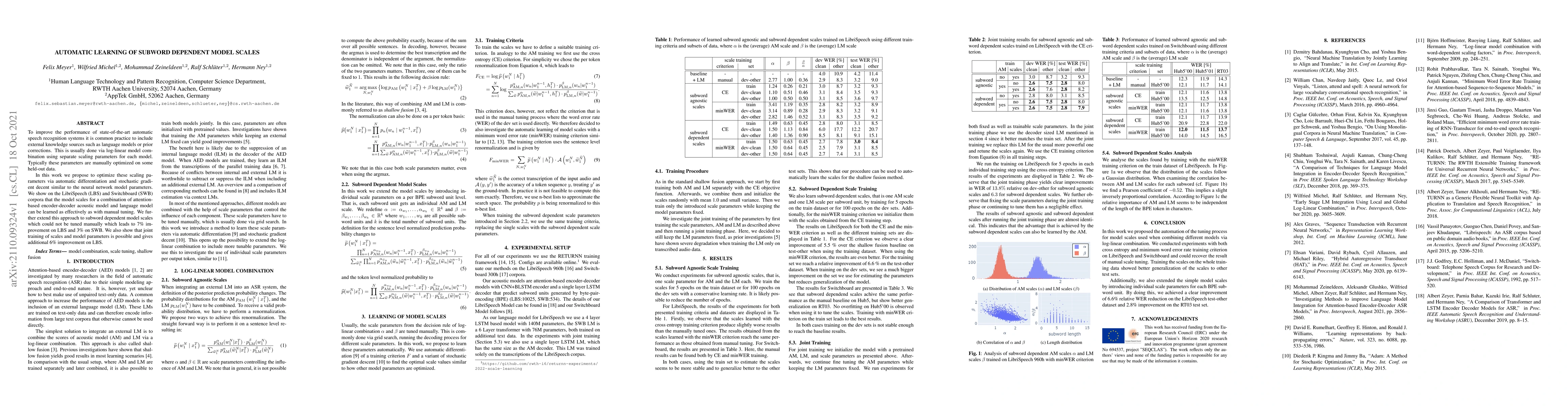 Thumbnail for Automatic Learning of Subword Dependent Model Scales
