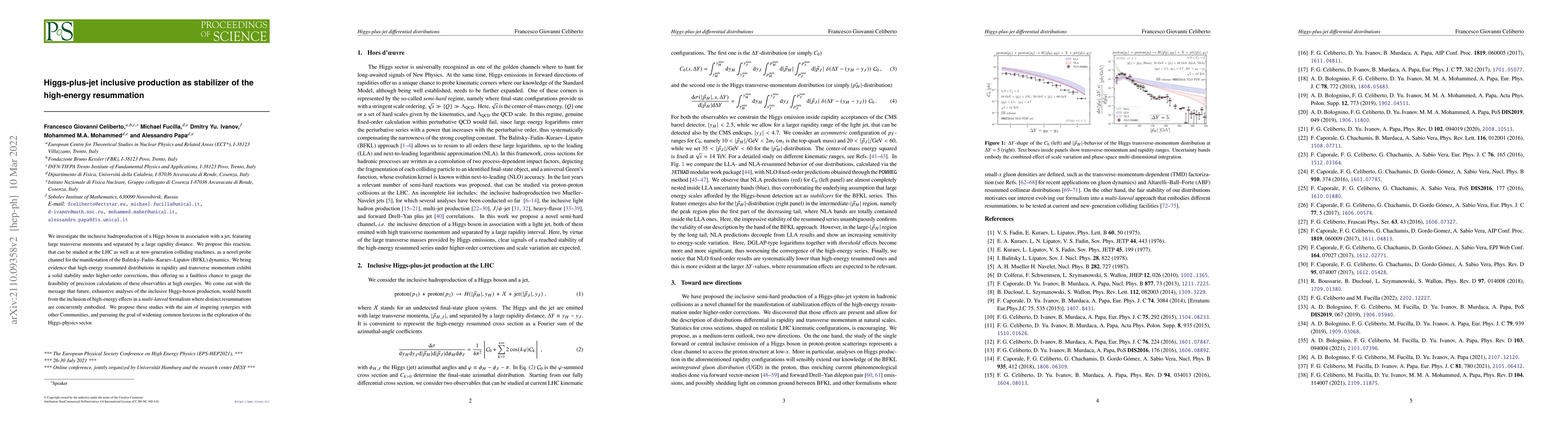 Thumbnail for Higgs-plus-jet inclusive production as stabilizer of the high-energy
  resummation