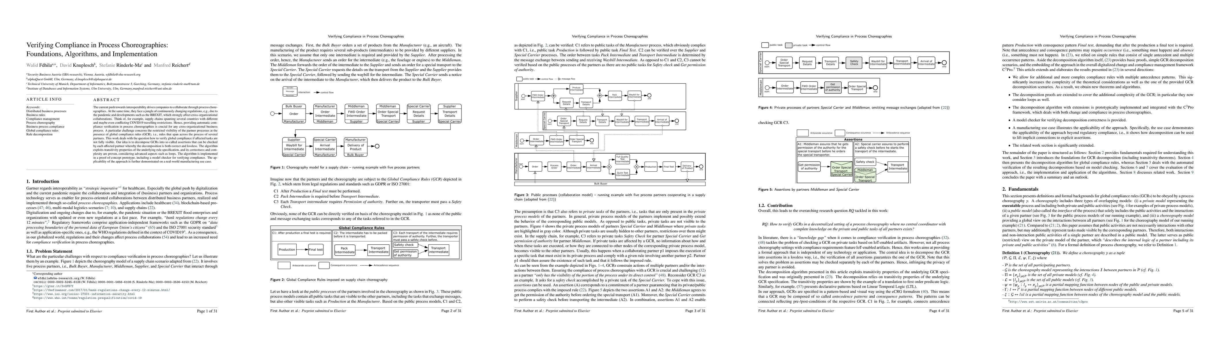 Thumbnail for Verifying Compliance in Process Choreographies: Foundations, Algorithms,
  and Implementation