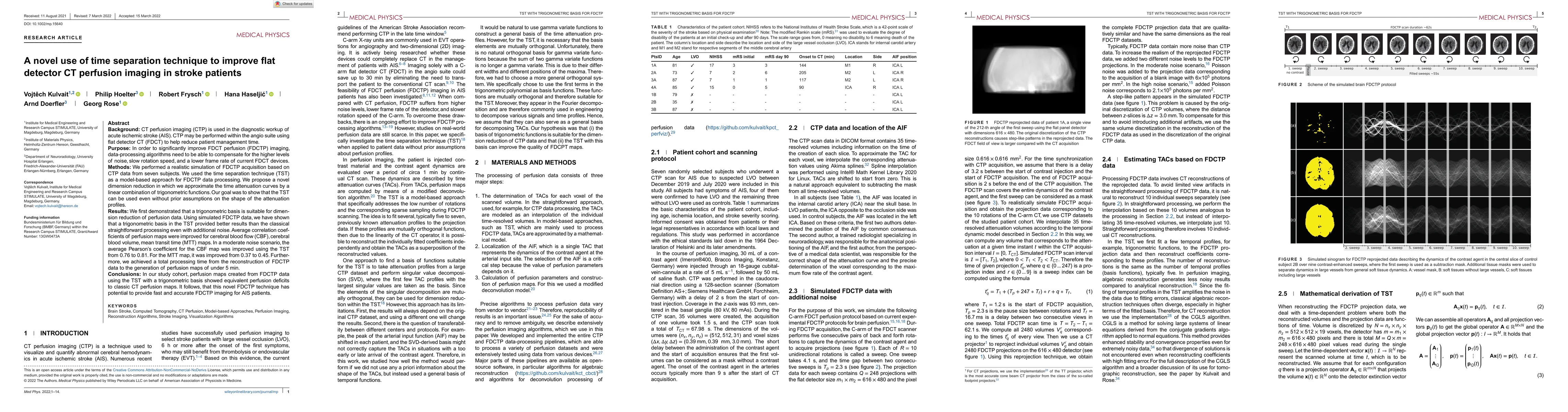 Thumbnail for A novel use of time separation technique to improve flat detector CT
  perfusion imaging in stroke patients