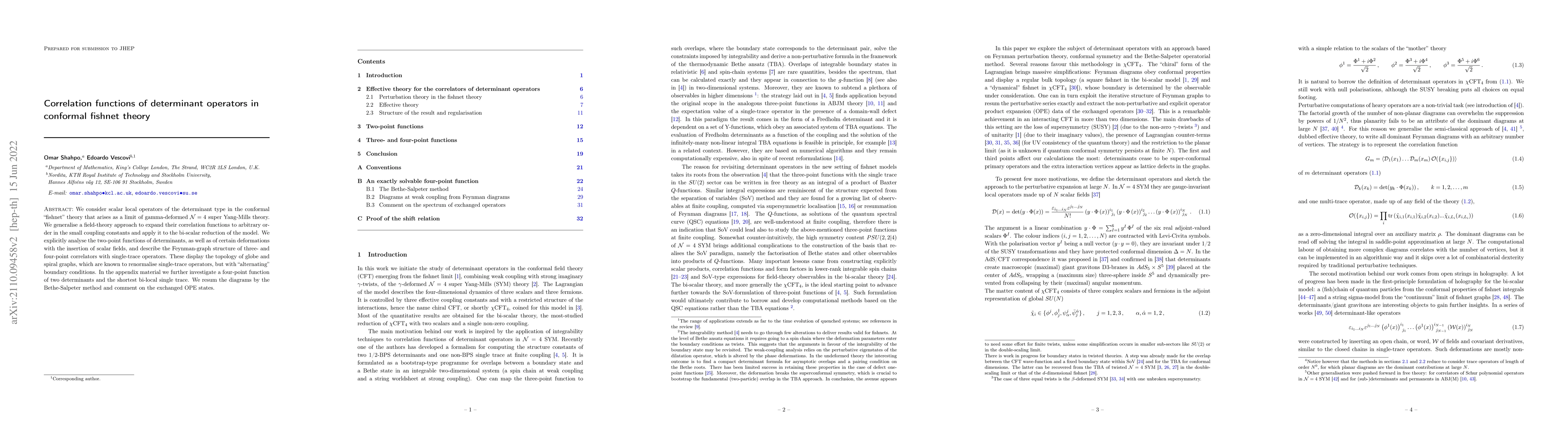 Thumbnail for Correlation functions of determinant operators in conformal fishnet
  theory