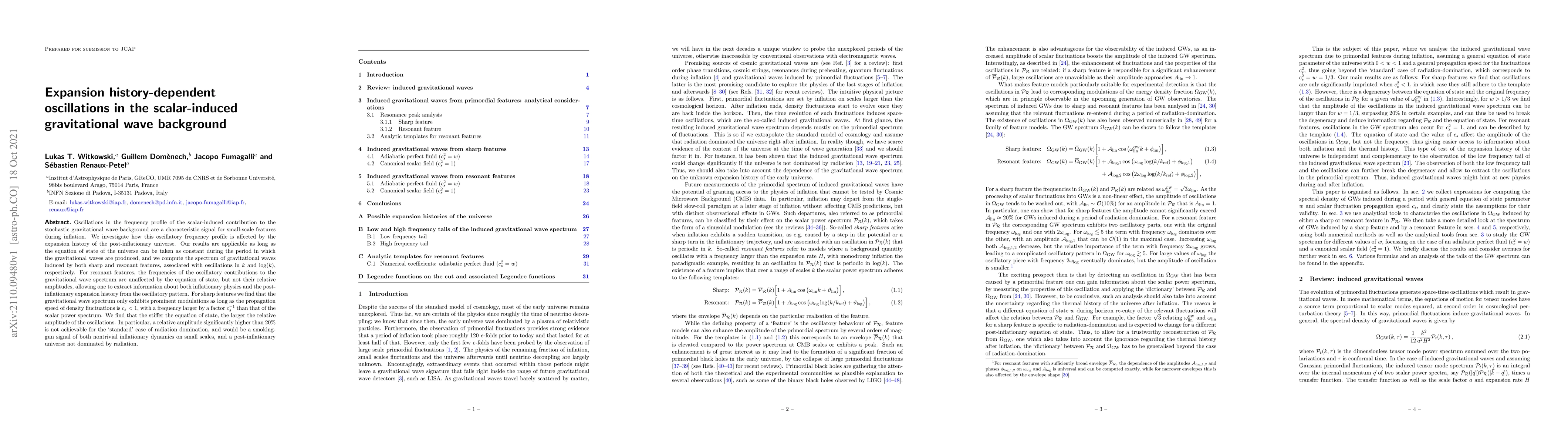 Thumbnail for Expansion history-dependent oscillations in the scalar-induced
  gravitational wave background