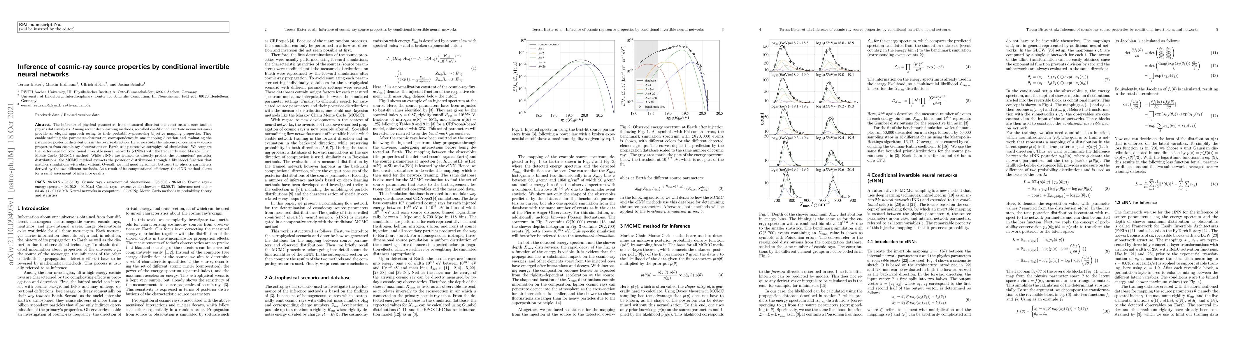 Thumbnail for Inference of cosmic-ray source properties by conditional invertible
  neural networks