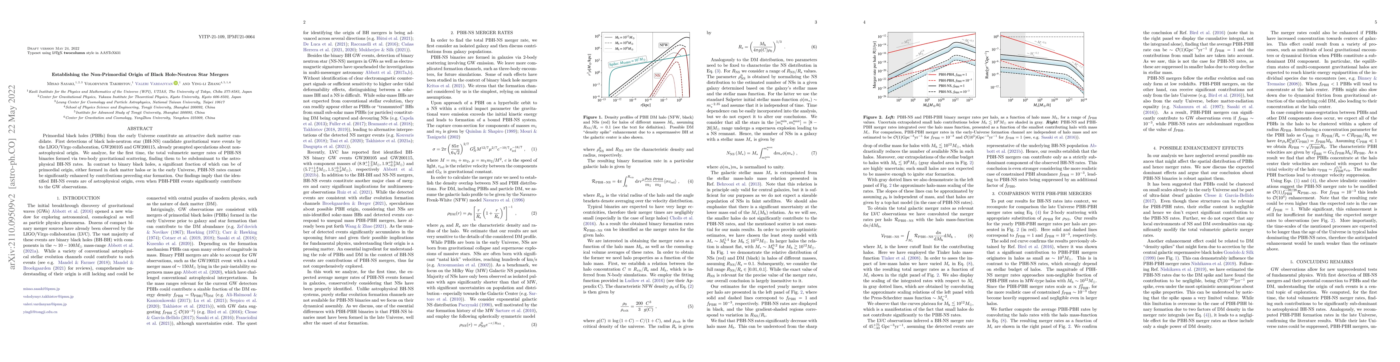 Thumbnail for Establishing the Non-Primordial Origin of Black Hole-Neutron Star
  Mergers