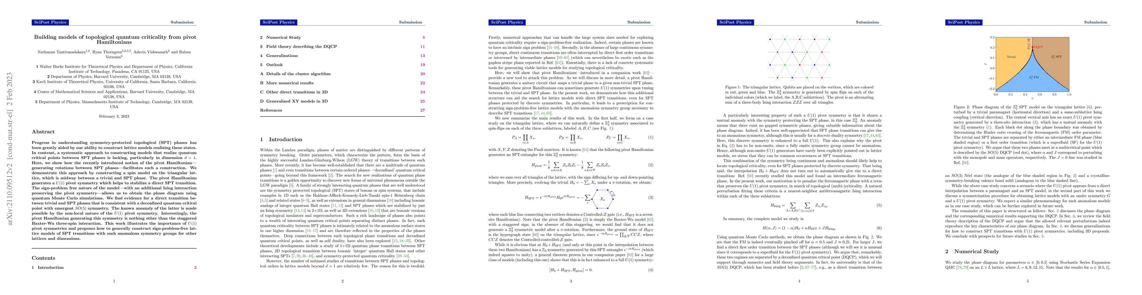 Thumbnail for Building models of topological quantum criticality from pivot
  Hamiltonians