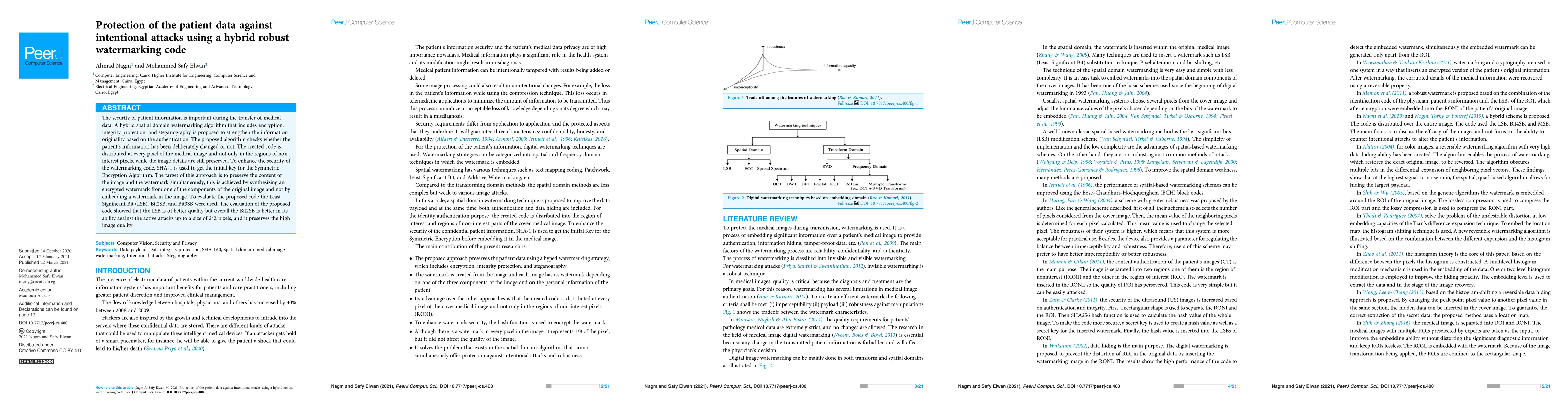 Thumbnail for Protection of the patient data against intentional attacks using a
  hybrid robust watermarking code