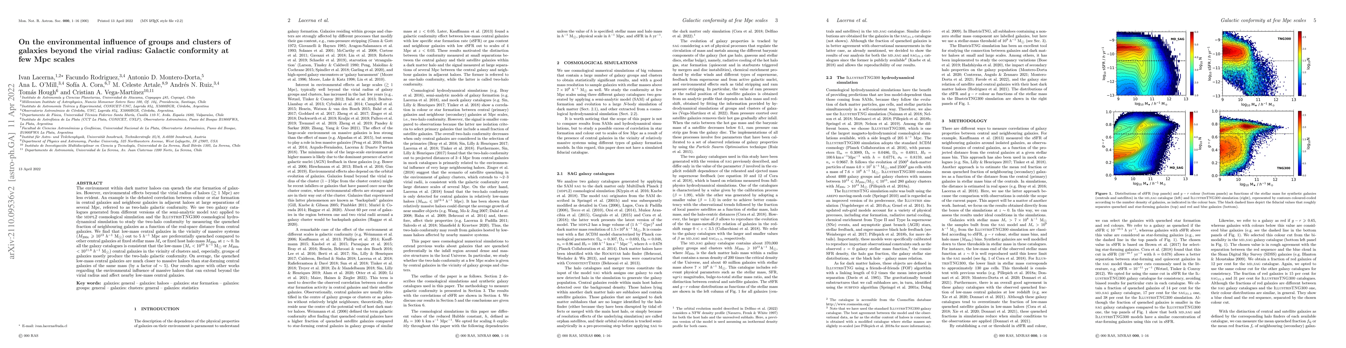 Thumbnail for On the environmental influence of groups and clusters of galaxies beyond
  the virial radius: Galactic conformity at few Mpc scales