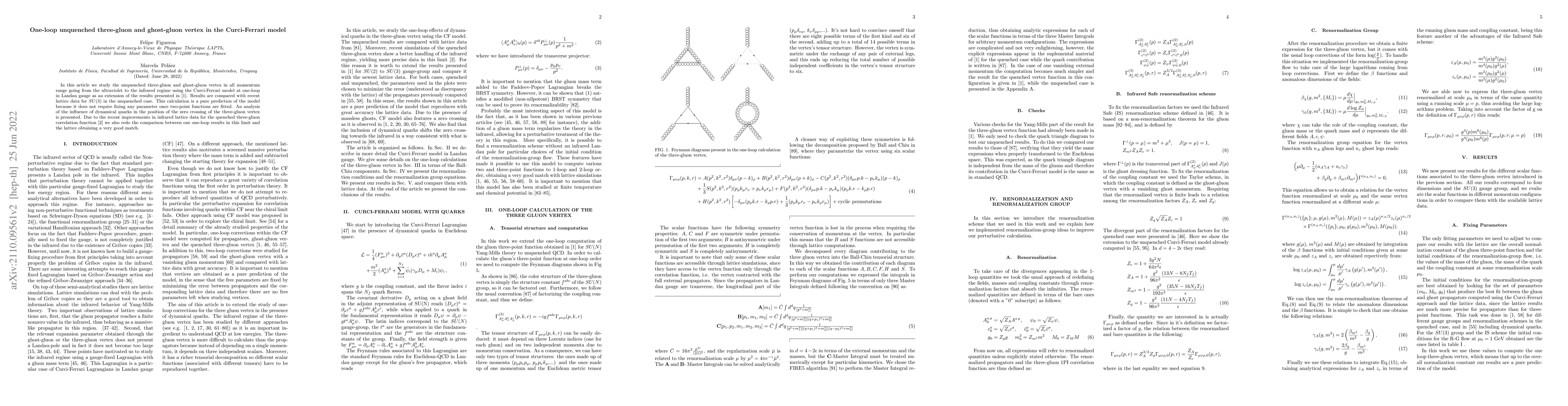 Thumbnail for One-loop unquenched three-gluon and ghost-gluon vertex in the
  Curci-Ferrari model