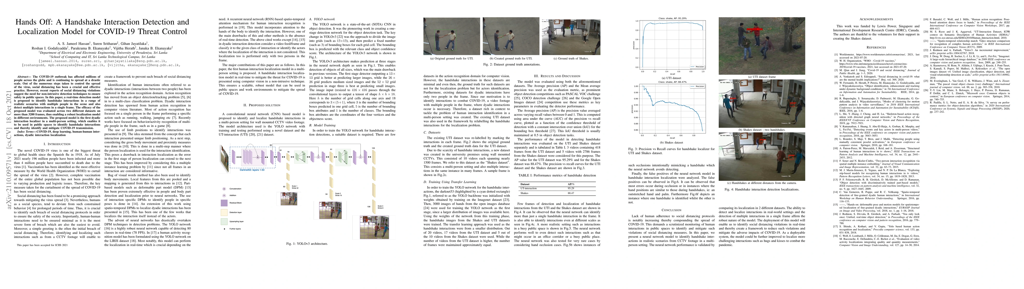 Thumbnail for Hands Off: A Handshake Interaction Detection and Localization Model for
  COVID-19 Threat Control
