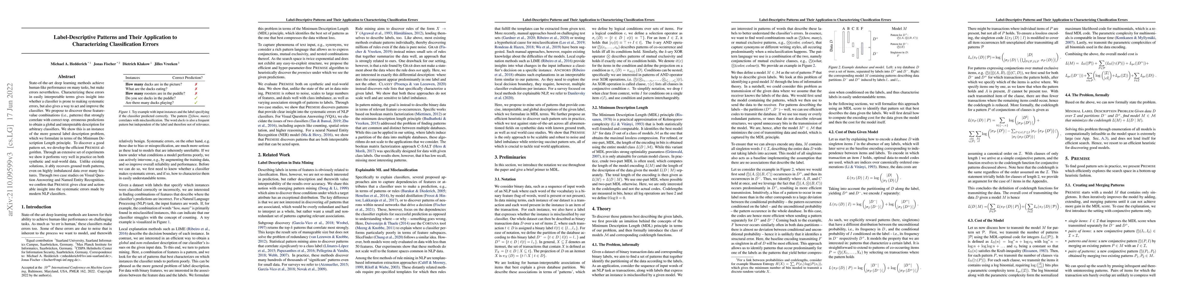 Thumbnail for Label-Descriptive Patterns and Their Application to Characterizing
  Classification Errors