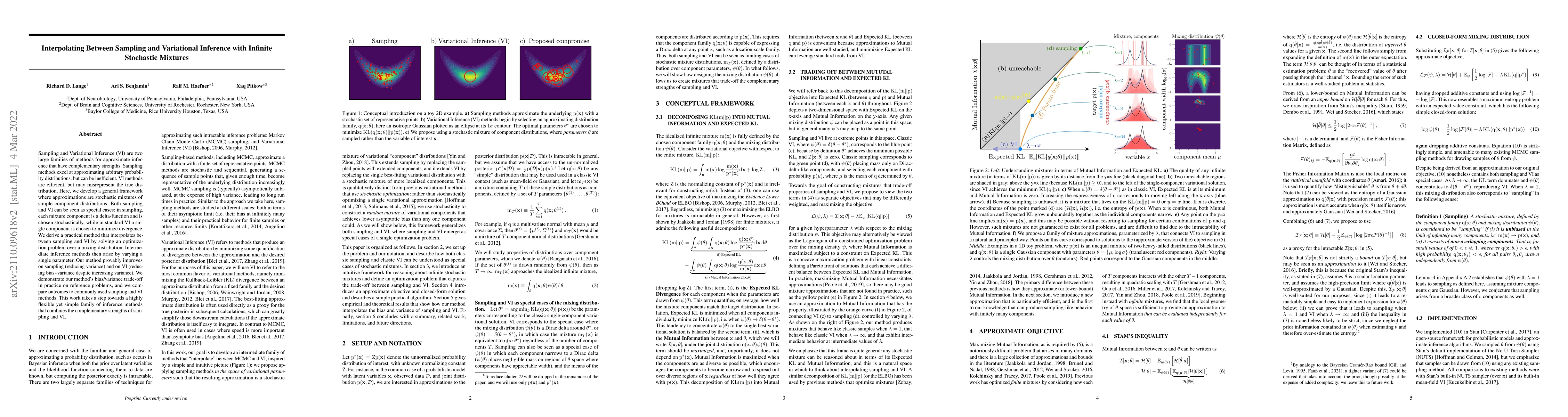 Thumbnail for Interpolating between sampling and variational inference with infinite
  stochastic mixtures