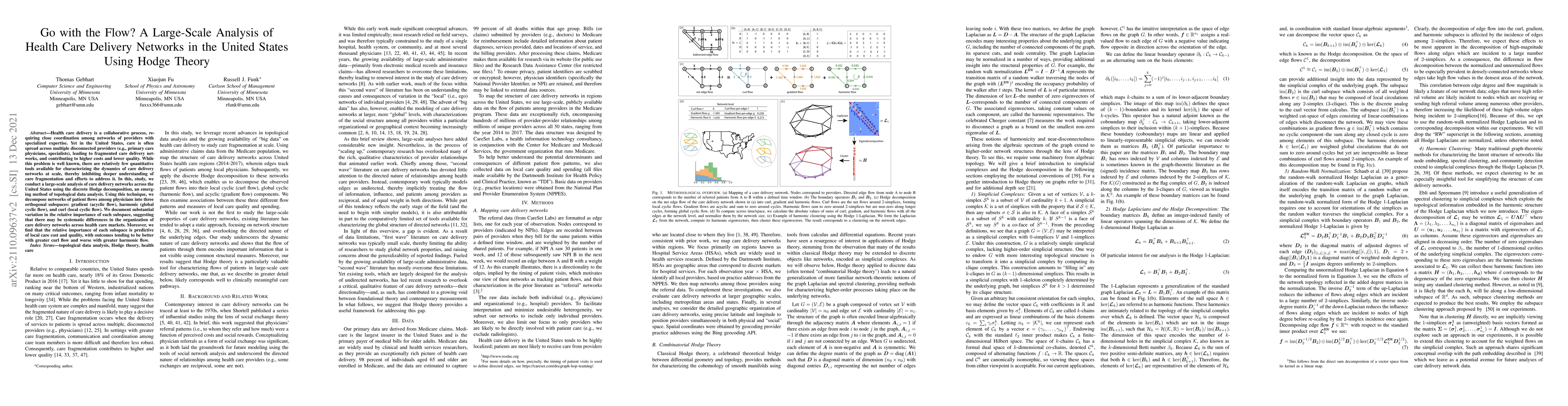 Thumbnail for Go with the Flow? A Large-Scale Analysis of Health Care Delivery
  Networks in the United States Using Hodge Theory