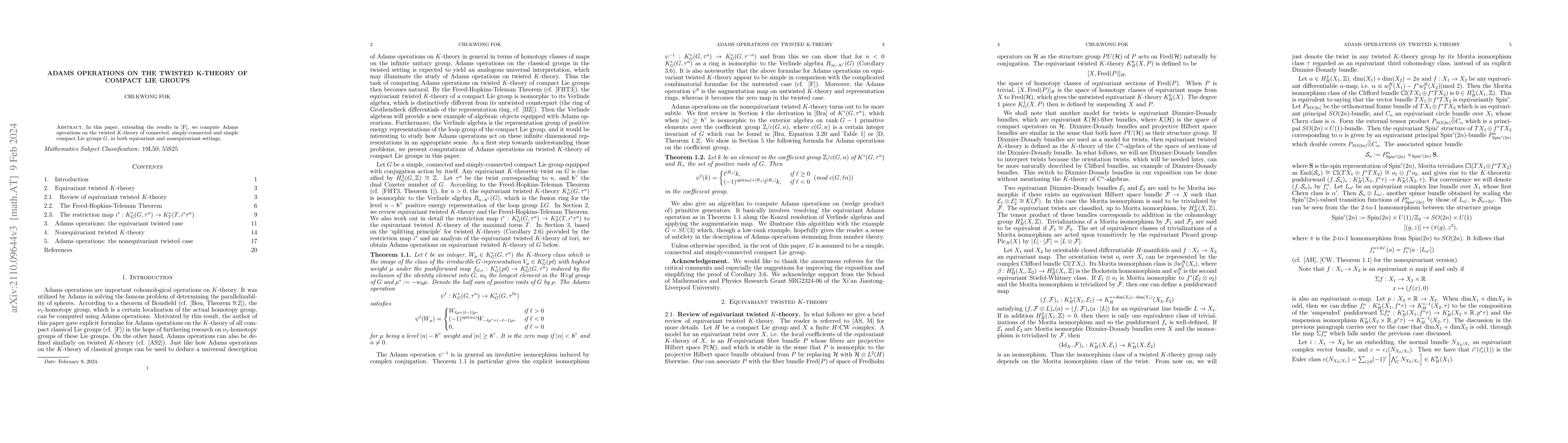 Thumbnail for Adams operations on twisted $K$-theory of compact Lie groups