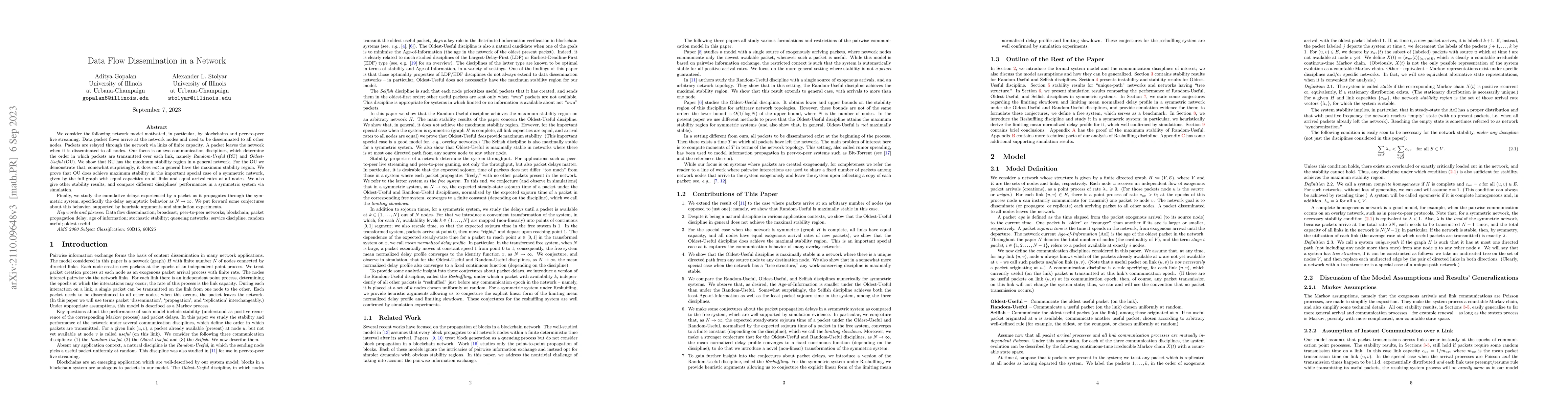 Thumbnail for Data Flow Dissemination in a Network