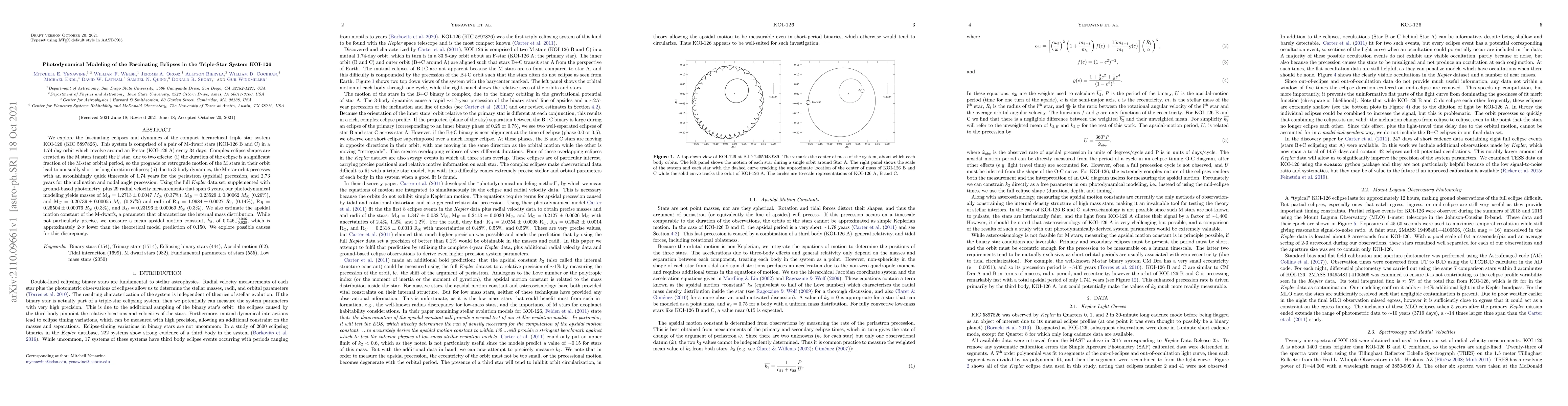 Thumbnail for Photodynamical Modeling of the Fascinating Eclipses in the Triple-Star
  System KOI-126