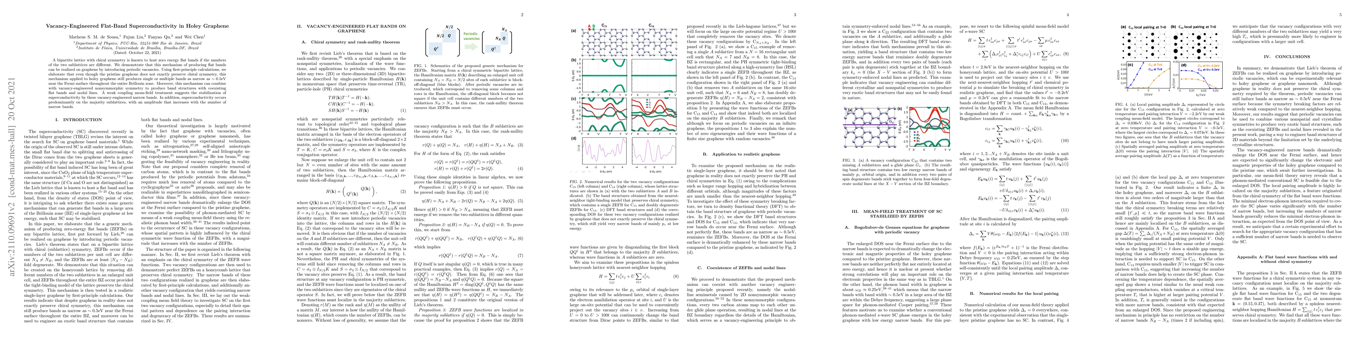 Thumbnail for Vacancy-Engineered Flat-Band Superconductivity in Holey Graphene