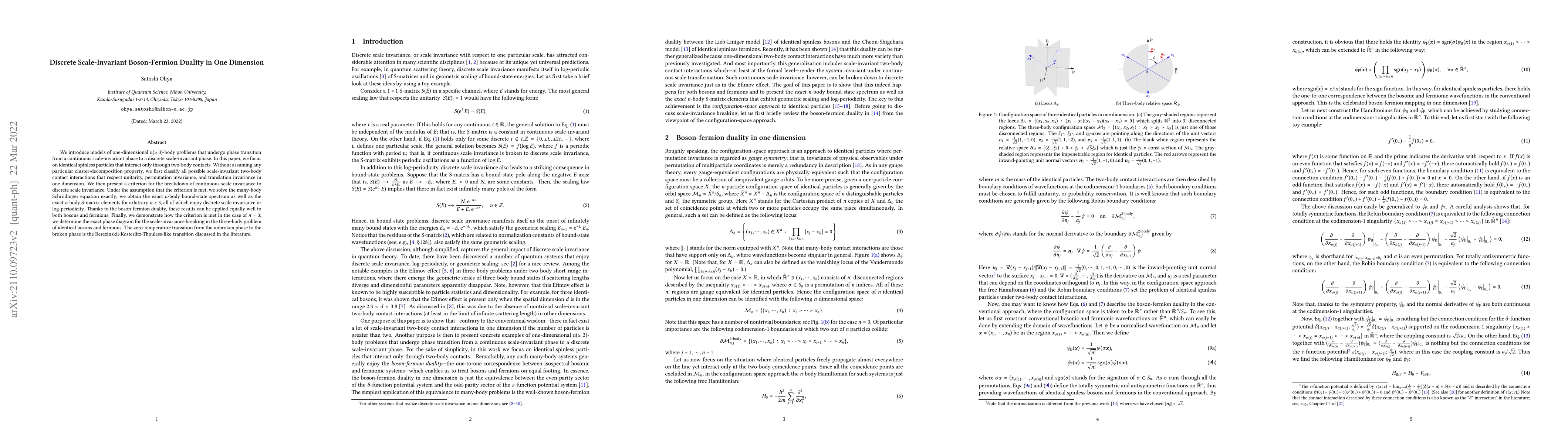 Thumbnail for Discrete Scale-Invariant Boson-Fermion Duality in One Dimension