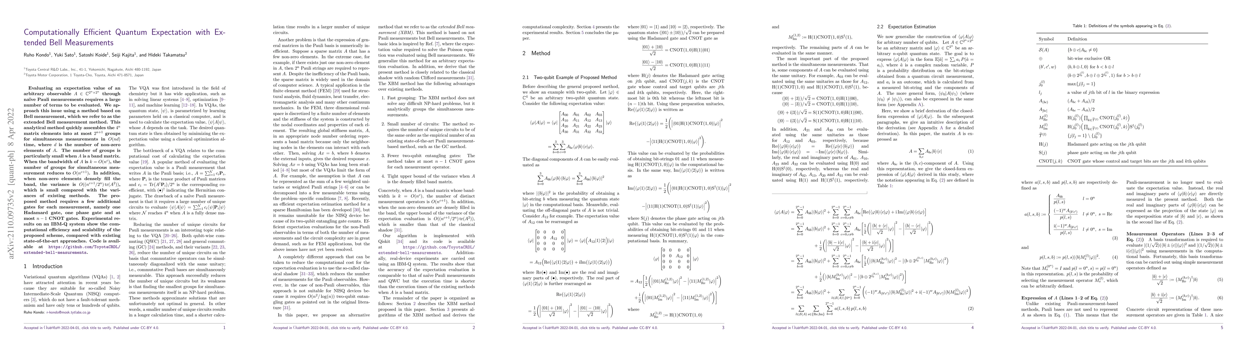Thumbnail for Computationally Efficient Quantum Expectation with Extended Bell
  Measurements