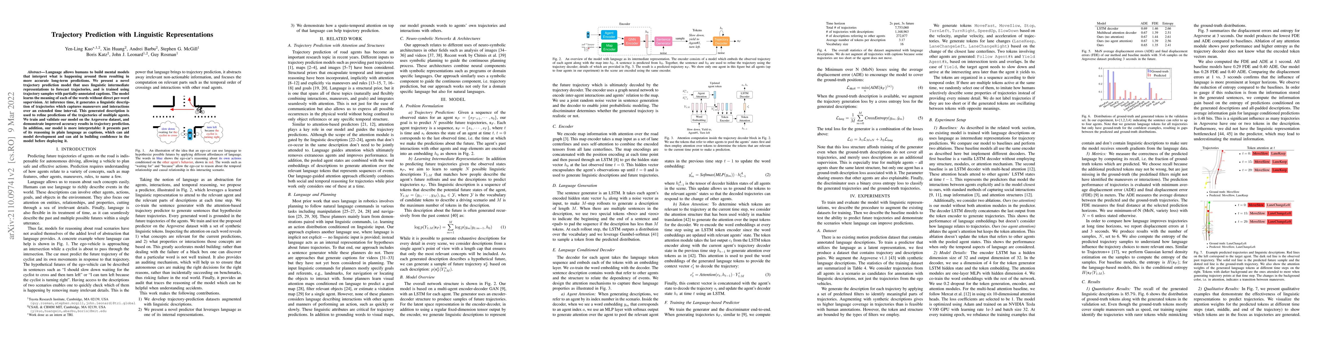 Thumbnail for Trajectory Prediction with Linguistic Representations