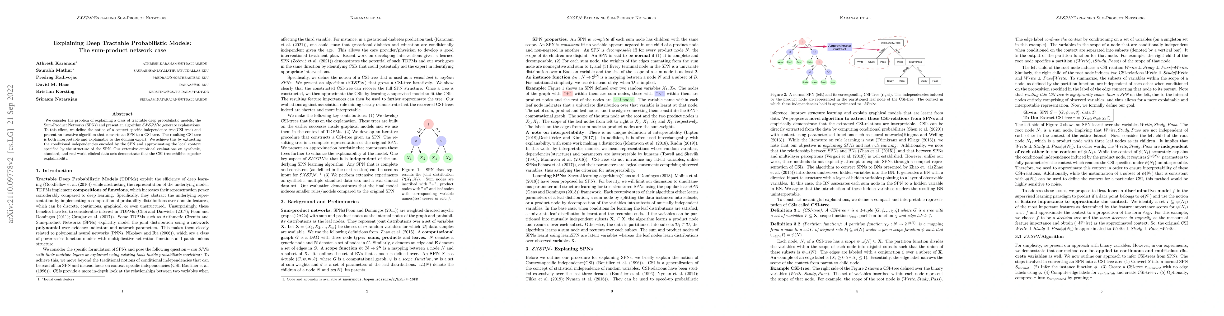 Thumbnail for Explaining Deep Tractable Probabilistic Models: The sum-product network
  case