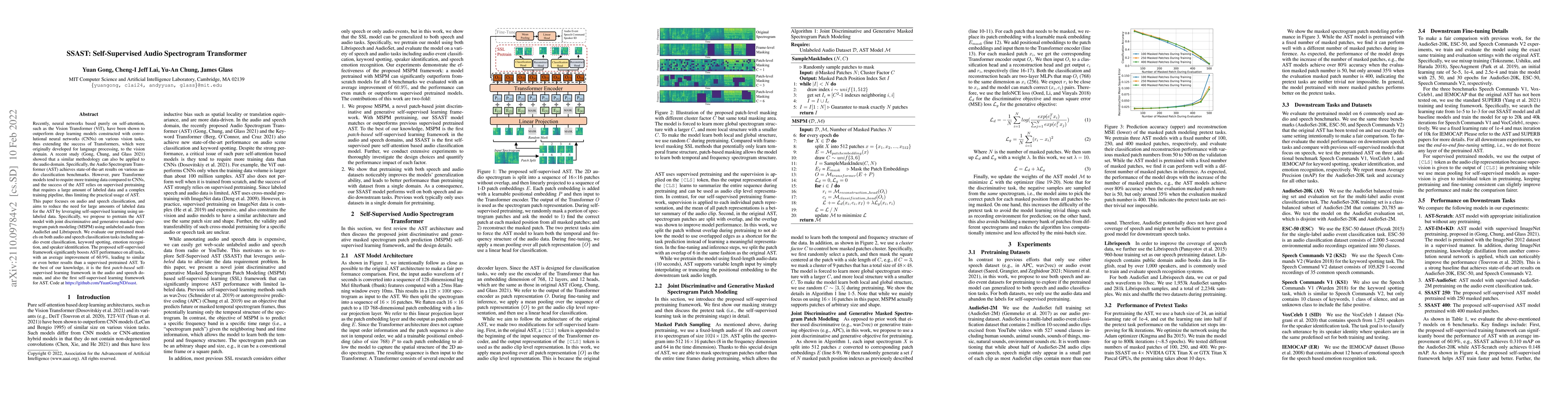 Thumbnail for SSAST: Self-Supervised Audio Spectrogram Transformer