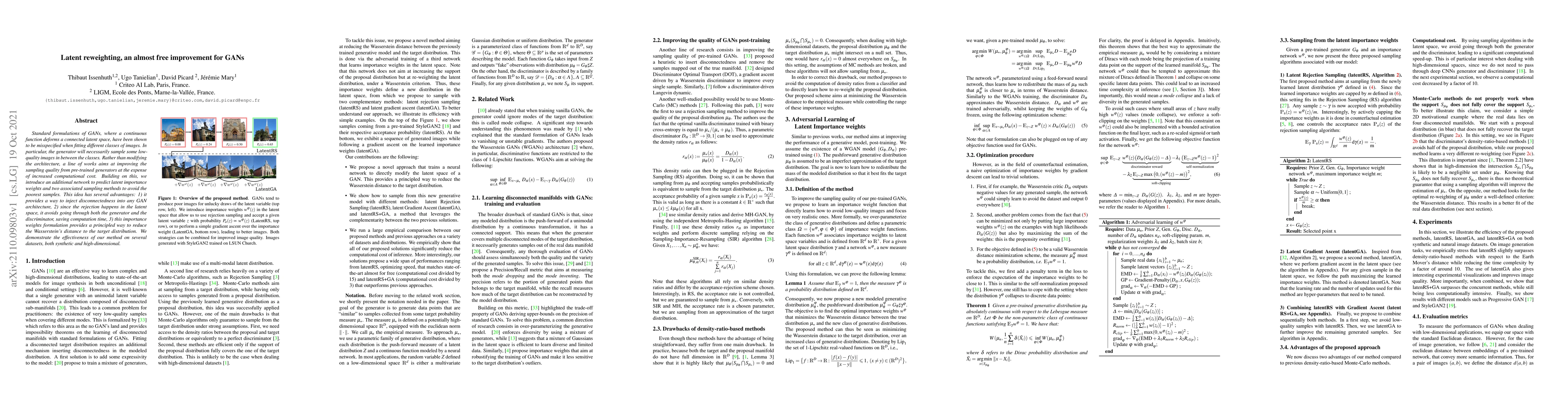 Thumbnail for Latent reweighting, an almost free improvement for GANs