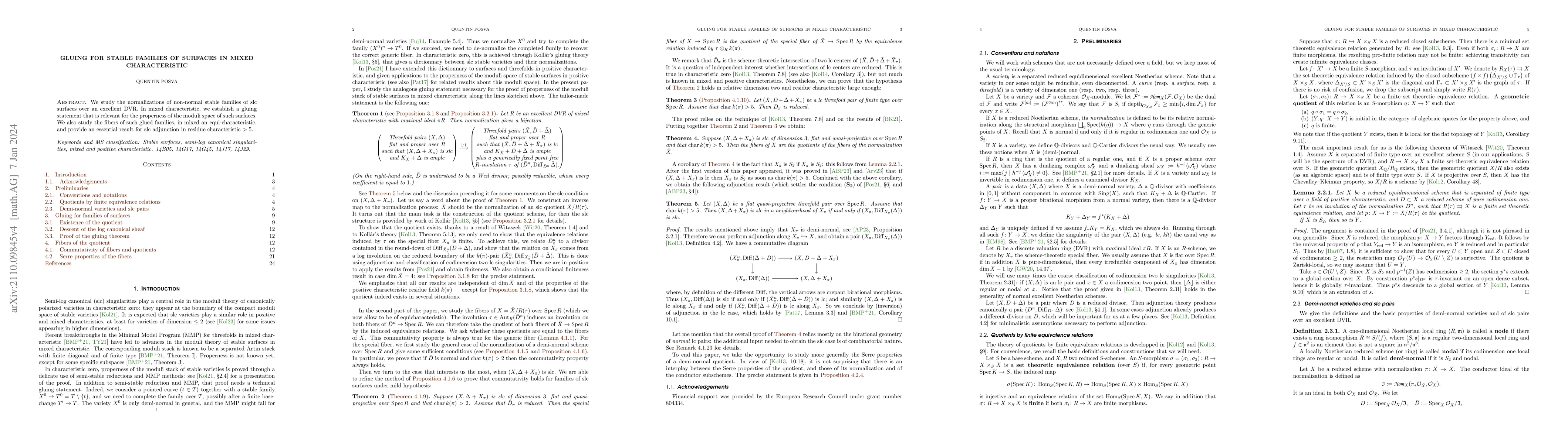 Thumbnail for Gluing for stable families of surfaces in mixed characteristic