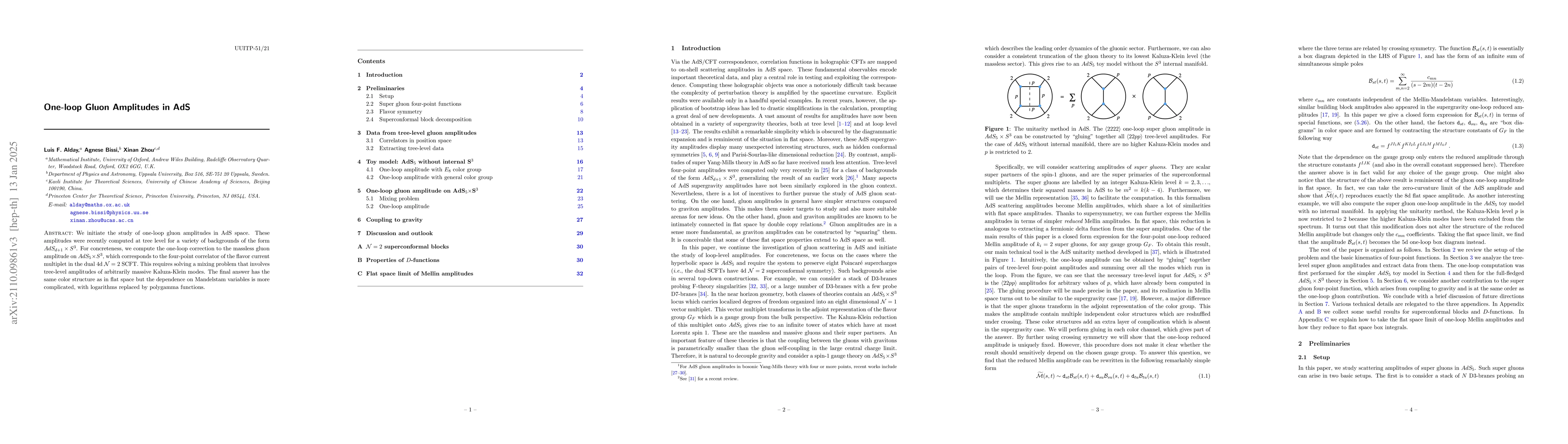 Thumbnail for One-loop Gluon Amplitudes in AdS