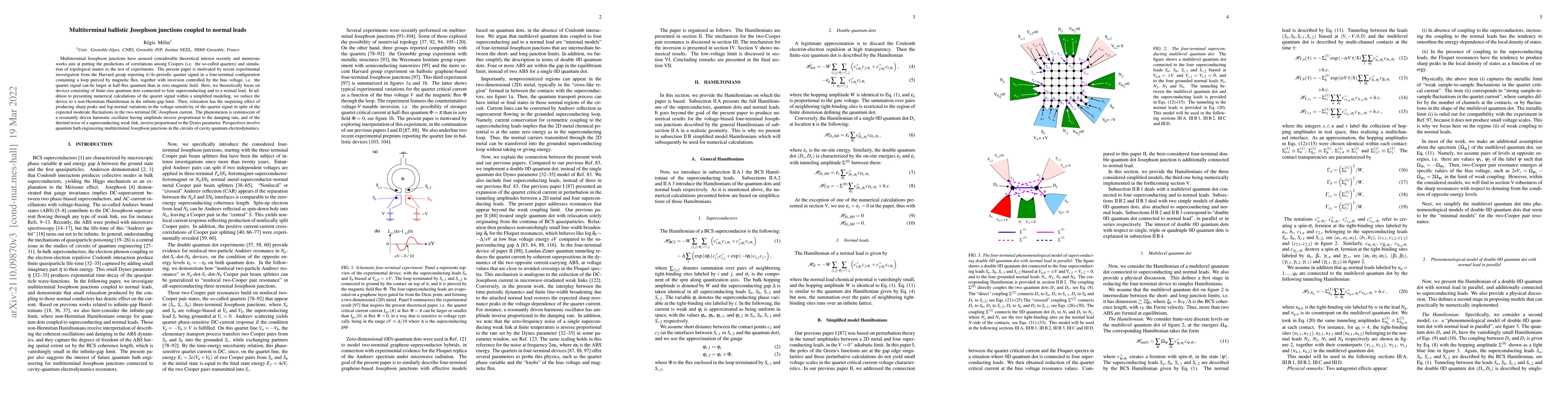 Thumbnail for Multiterminal ballistic Josephson junctions coupled to normal leads