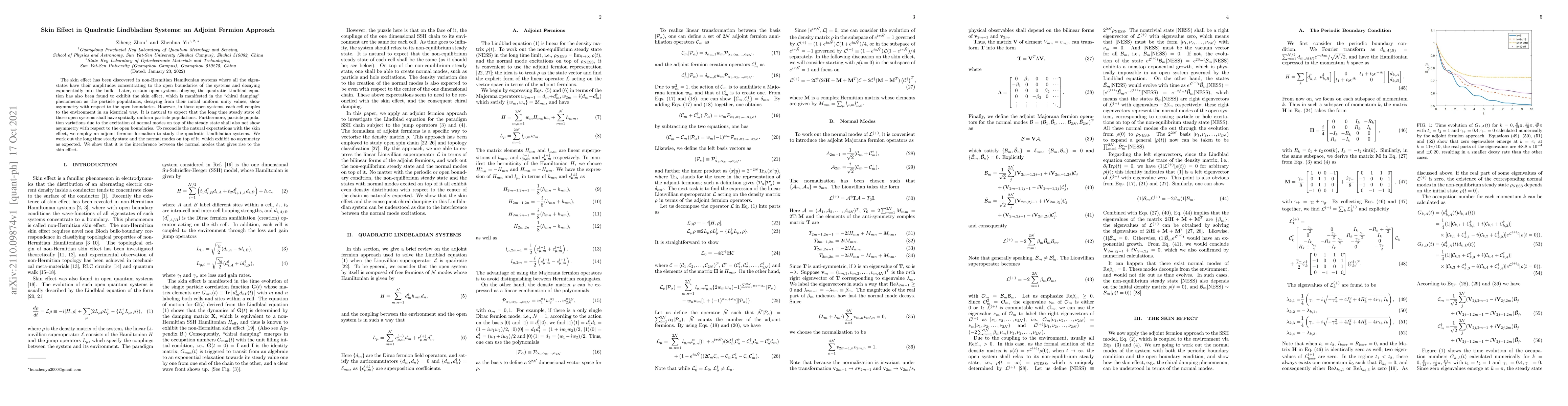 Thumbnail for Skin Effect in Quadratic Lindbladian Systems: an Adjoint Fermion
  Approach