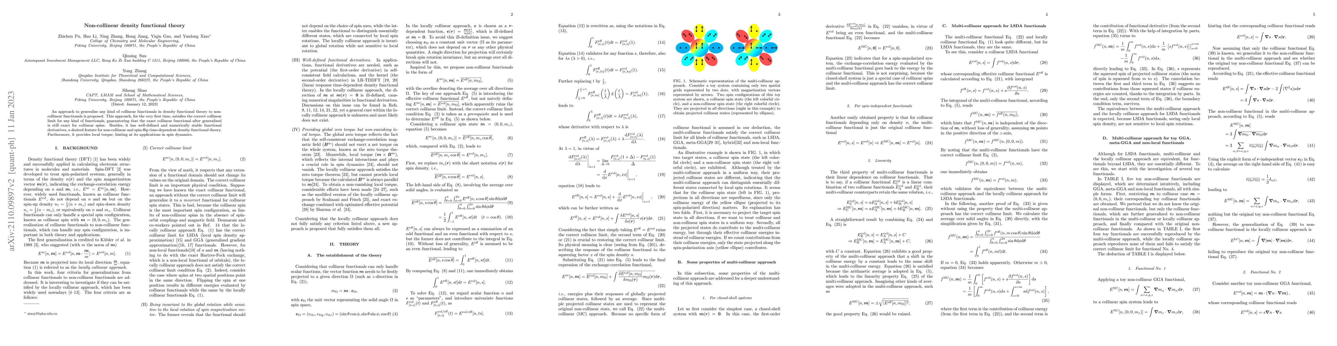 Thumbnail for Non-collinear density functional theory
