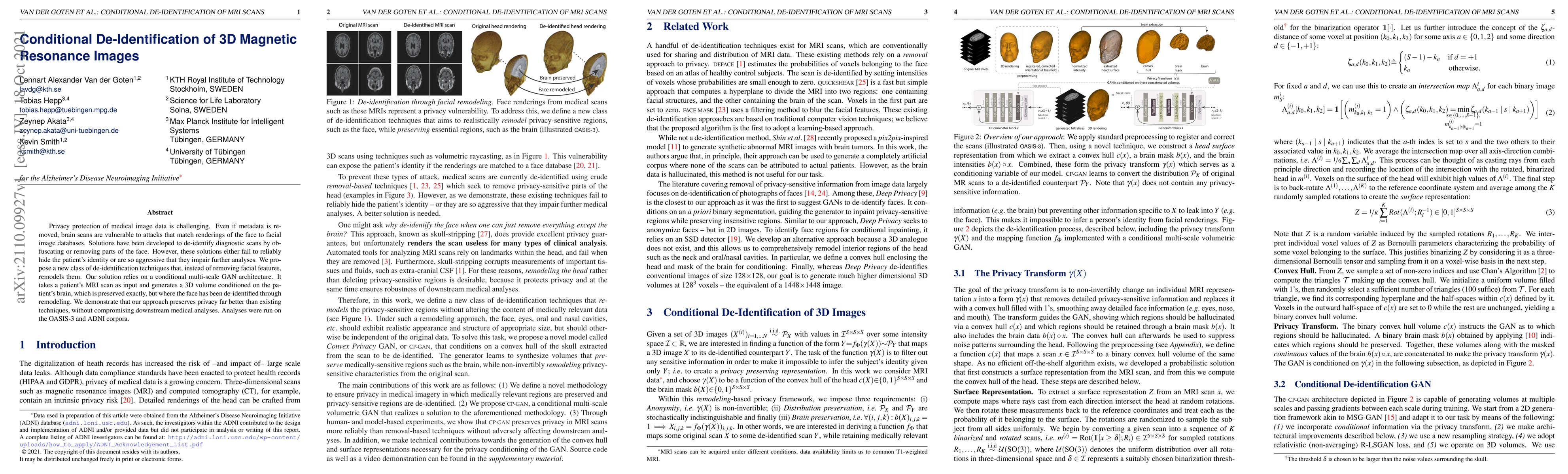 Thumbnail for Conditional De-Identification of 3D Magnetic Resonance Images