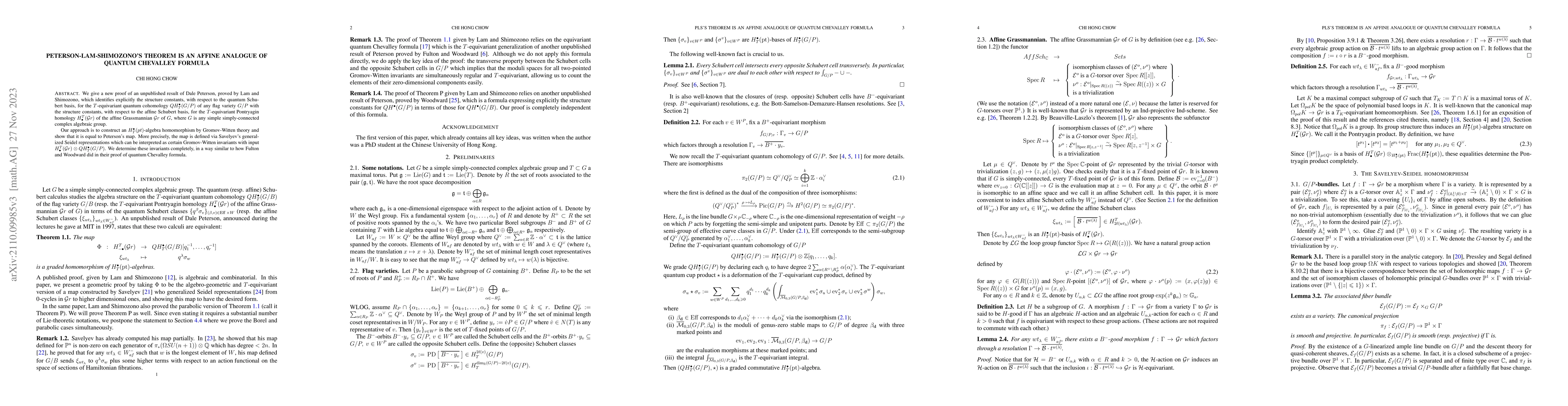 Thumbnail for Peterson-Lam-Shimozono's theorem is an affine analogue of quantum
  Chevalley formula