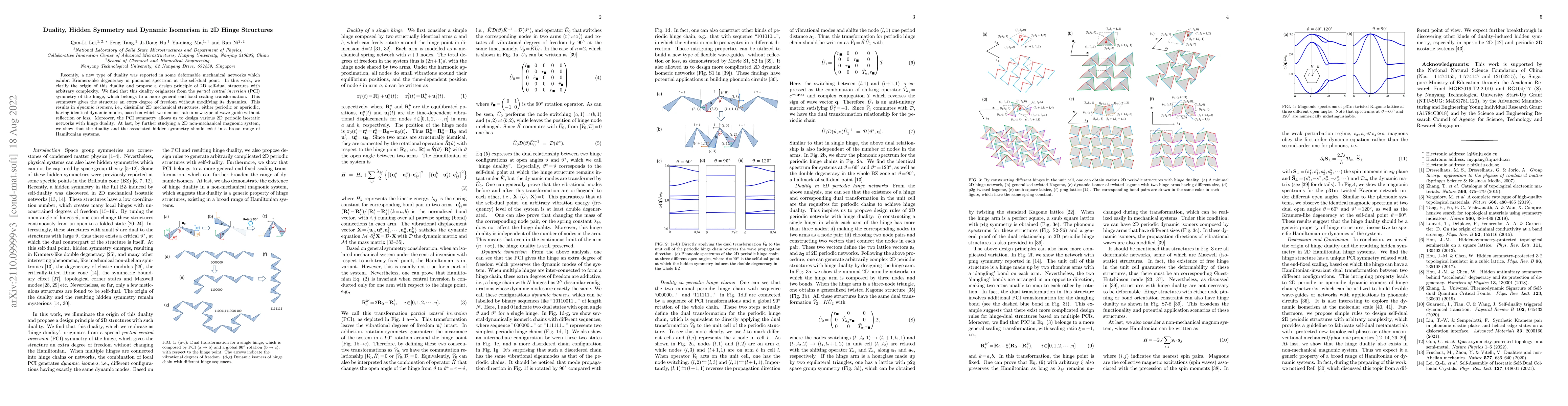 Thumbnail for Duality,Hidden Symmetry and Dynamic Isomerism in 2D Hinge Structures