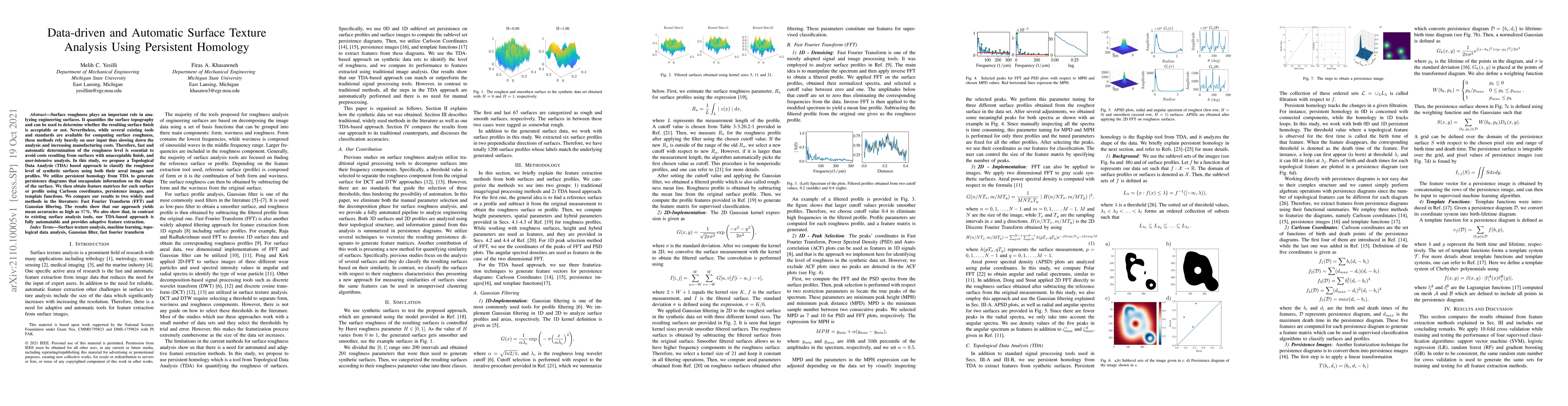 Thumbnail for Data-driven and Automatic Surface Texture Analysis Using Persistent
  Homology