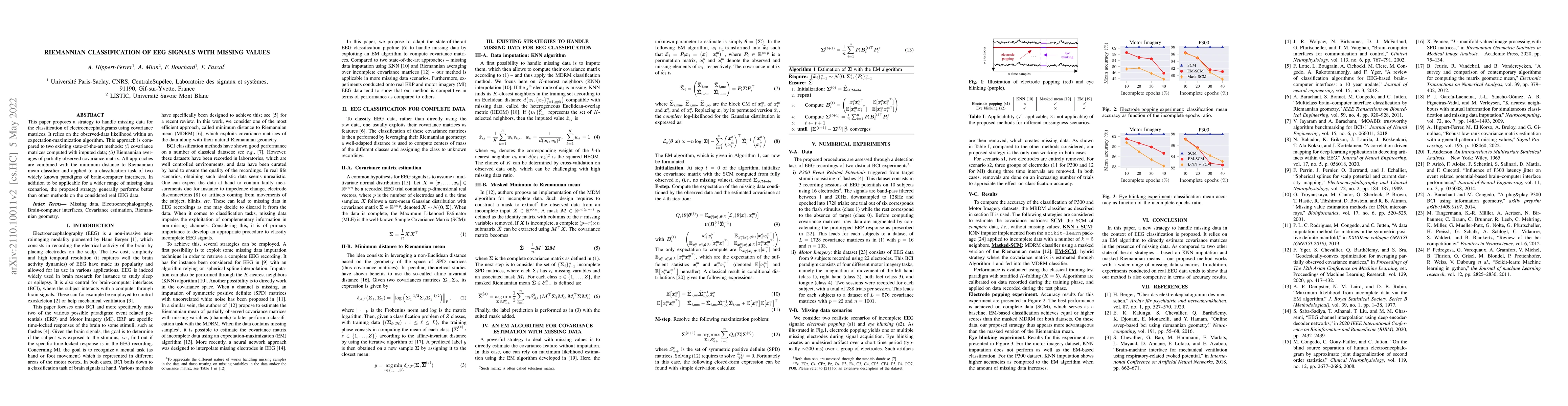 Thumbnail for Riemannian classification of EEG signals with missing values