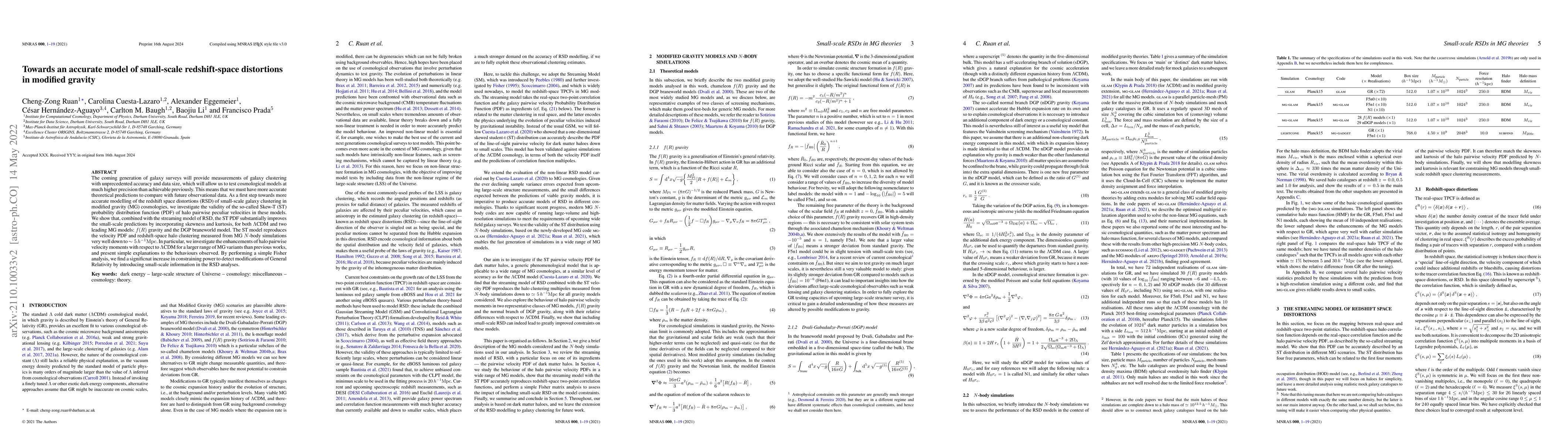 Thumbnail for Towards an accurate model of small-scale redshift-space distortions in
  modified gravity