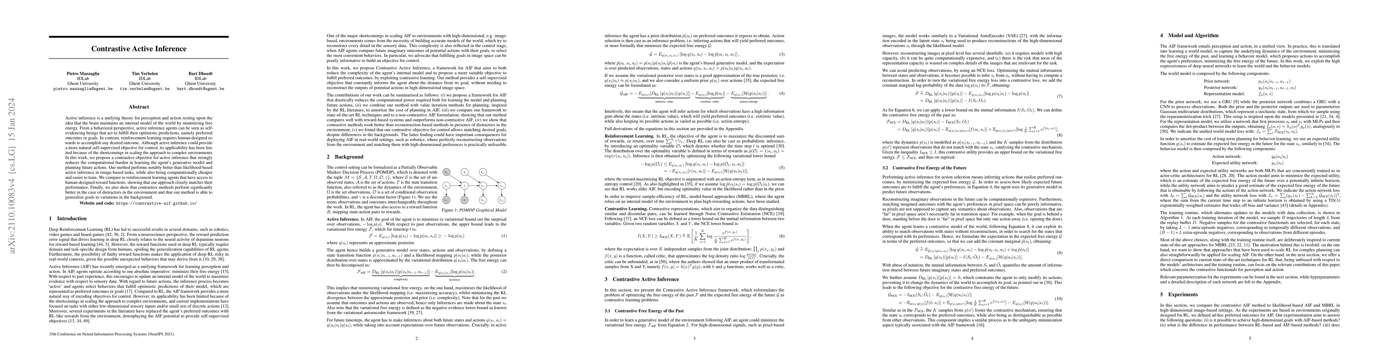 Thumbnail for Contrastive Active Inference