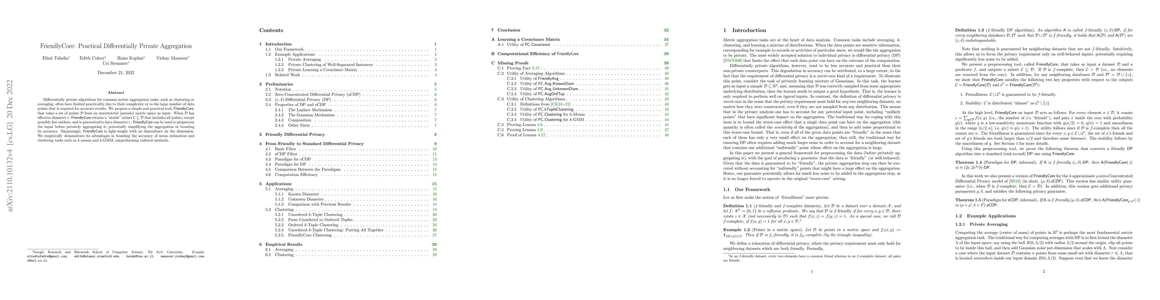 Thumbnail for FriendlyCore: Practical Differentially Private Aggregation