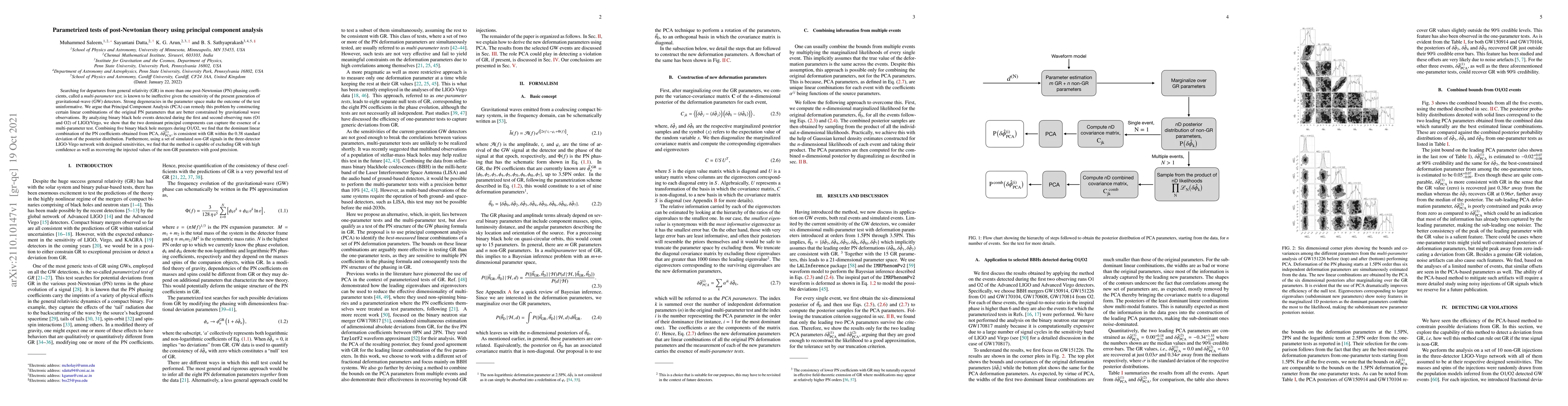 Thumbnail for Parametrized tests of post-Newtonian theory using principal component
  analysis