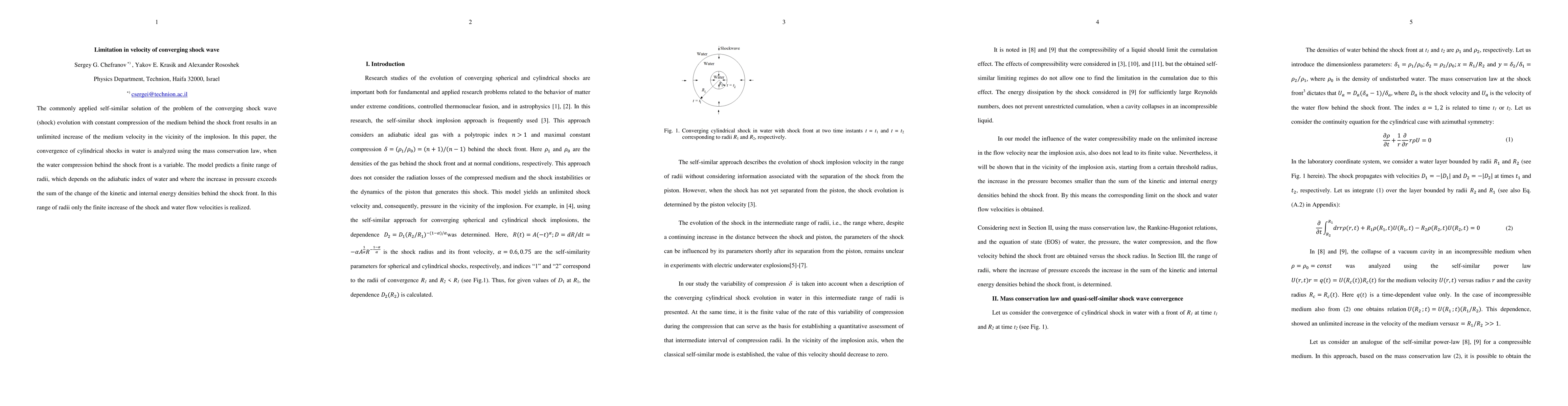 Thumbnail for Limitation in velocity of converging shock wave