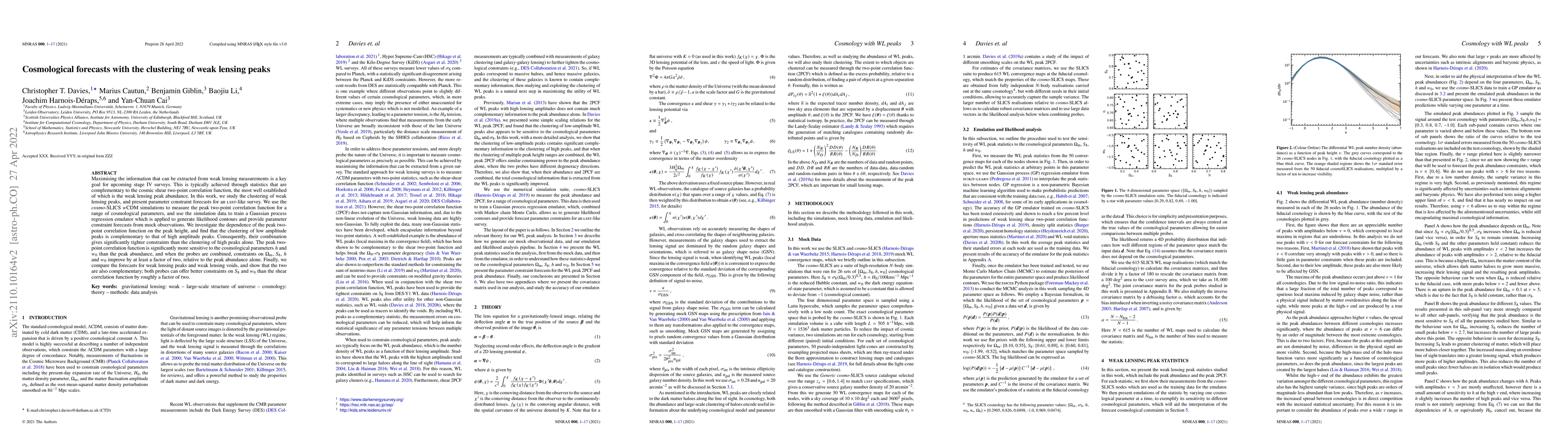 Thumbnail for Cosmological forecasts with the clustering of weak lensing peaks