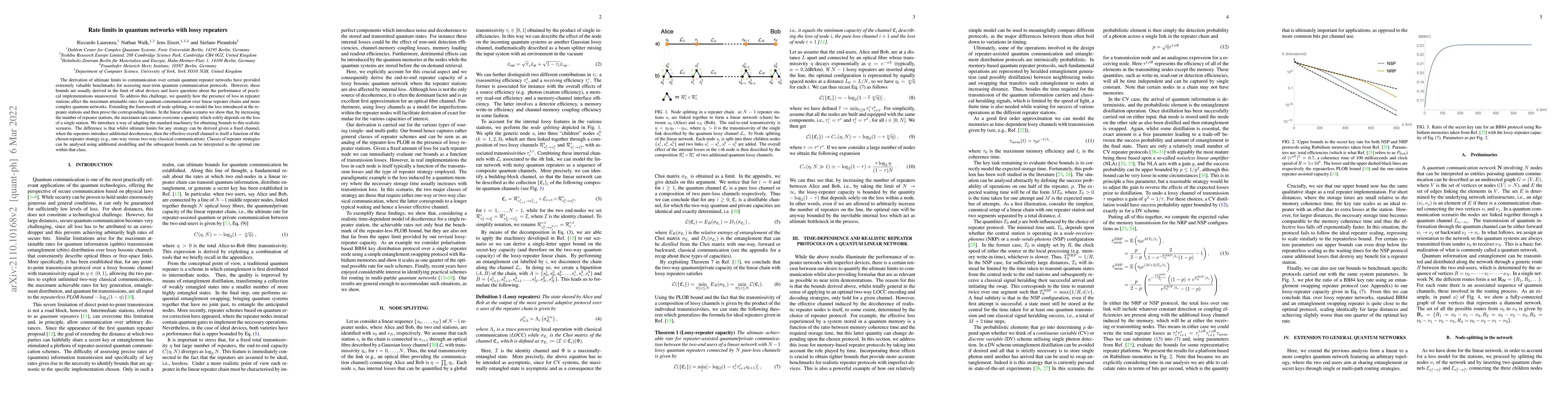 Thumbnail for Rate limits in quantum networks with lossy repeaters
