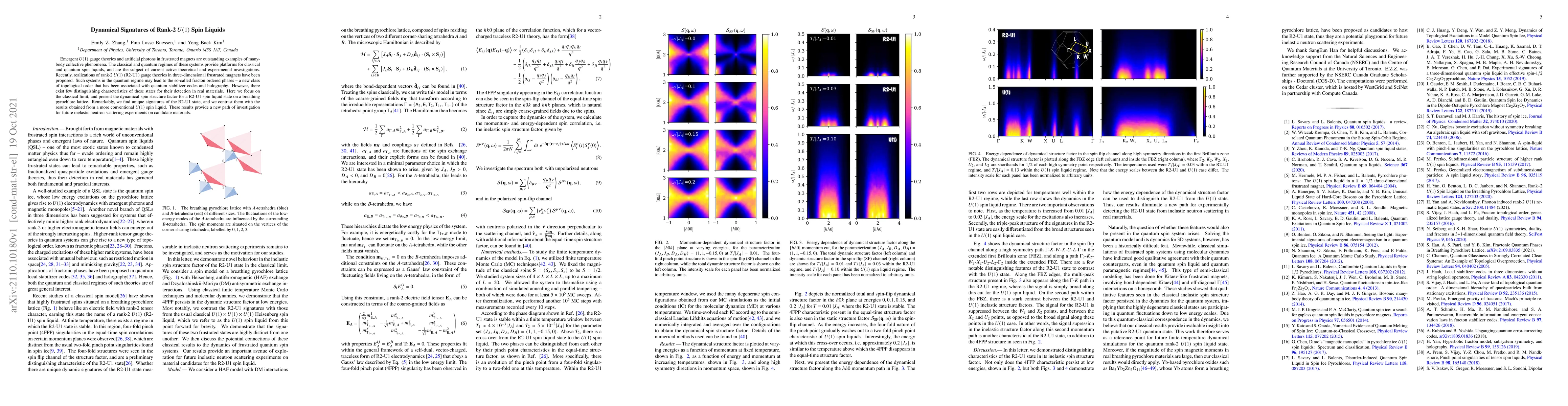 Thumbnail for Dynamical Signatures of Rank-2 $U(1)$ Spin Liquids