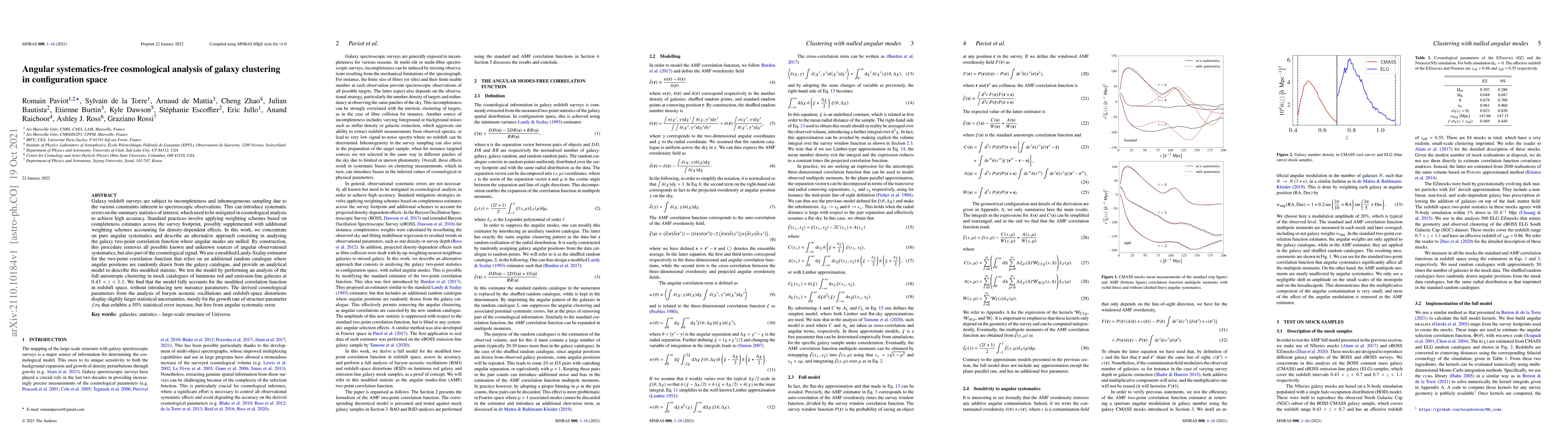 Thumbnail for Angular systematics-free cosmological analysis of galaxy clustering in
  configuration space