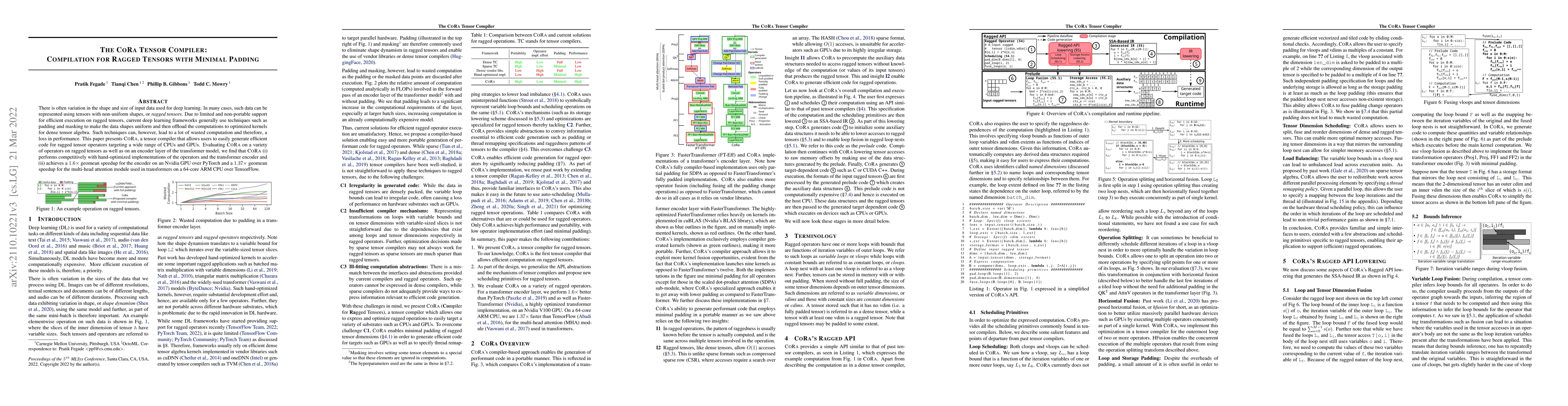 Thumbnail for The CoRa Tensor Compiler: Compilation for Ragged Tensors with Minimal
  Padding