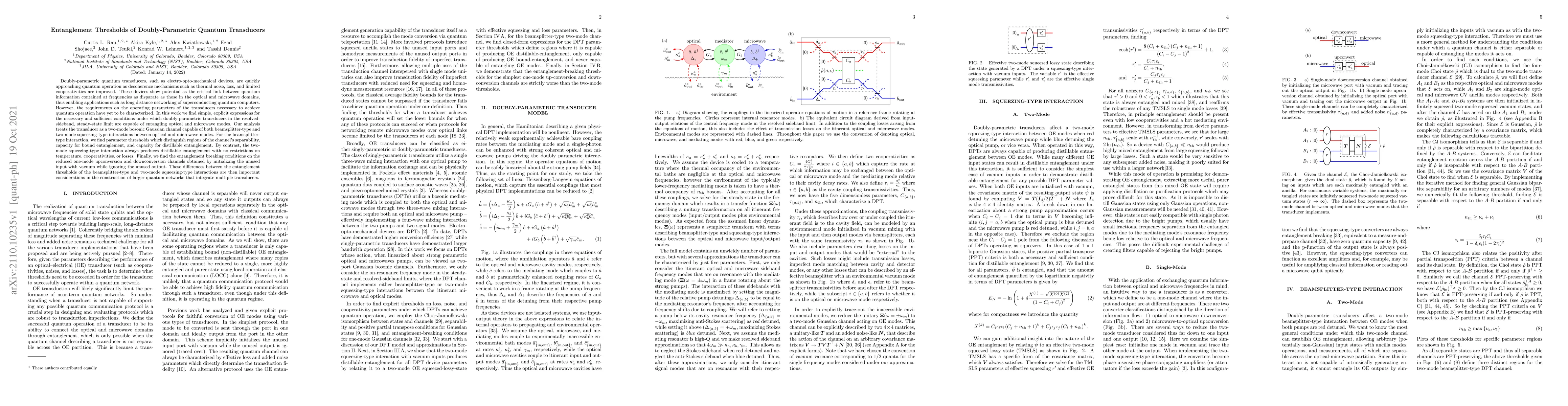 Thumbnail for Entanglement Thresholds of Doubly-Parametric Quantum Transducers