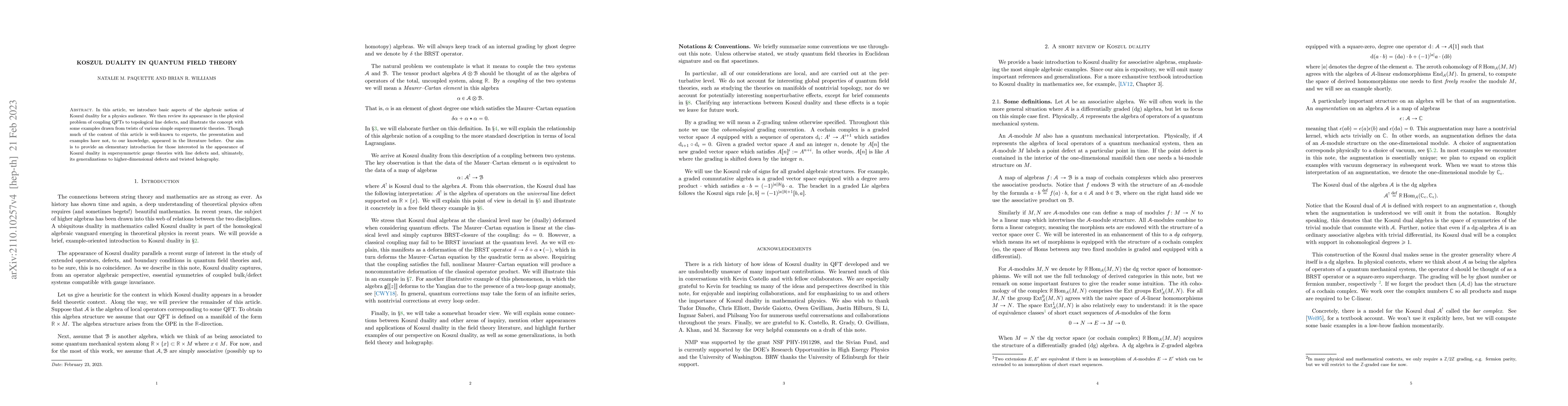 Thumbnail for Koszul duality in quantum field theory